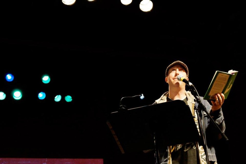 Davy reading an excerpt from "My Heart is an Idiot"